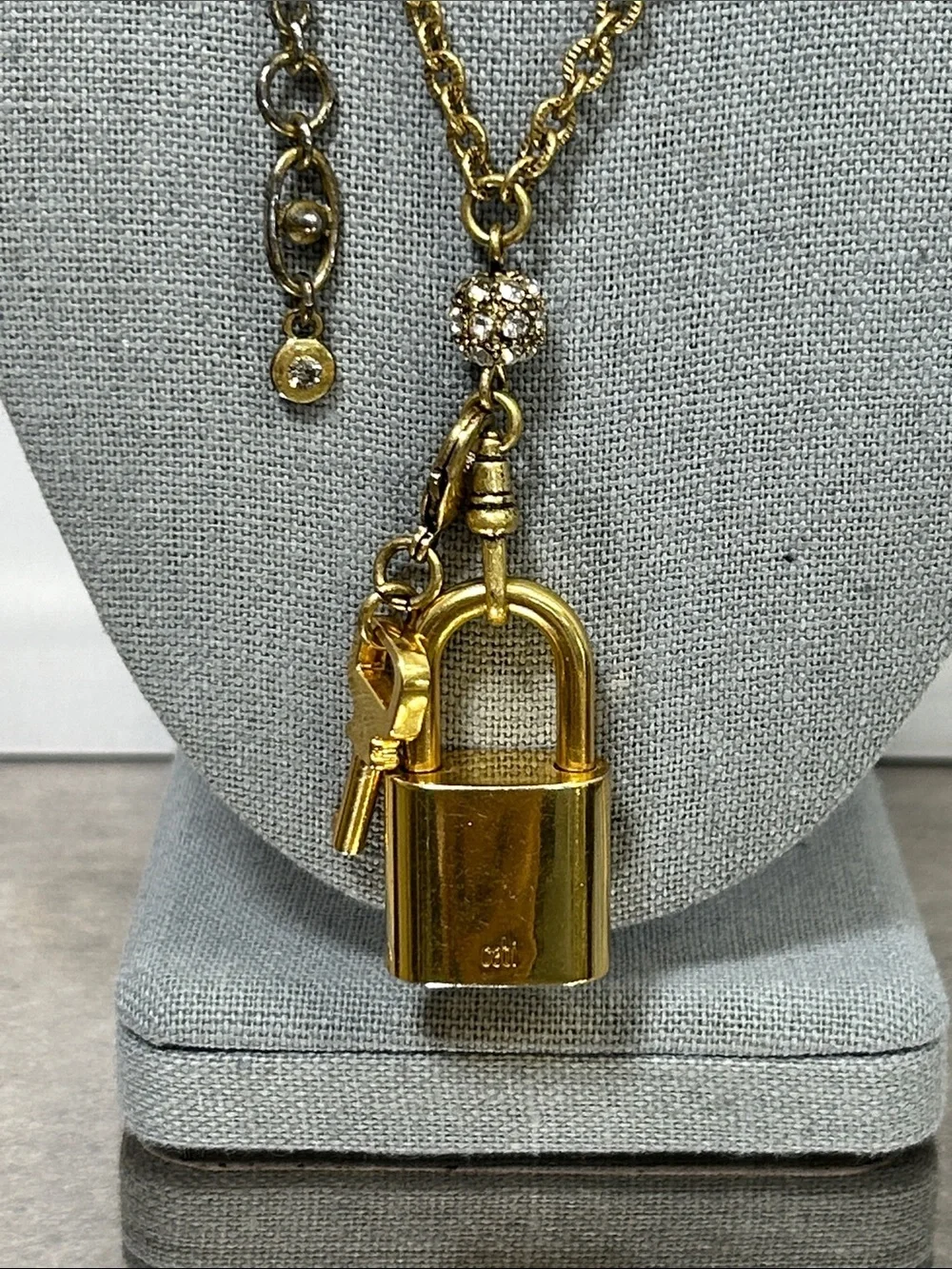 Gold Padlock Charm Layered Necklace - Women Jewelry